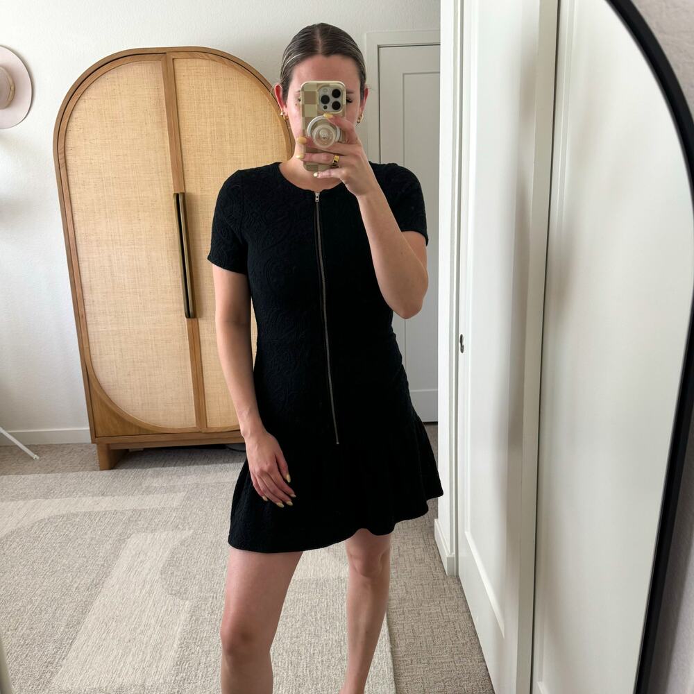 The Kooples Black Zip Front Mini Dress‎